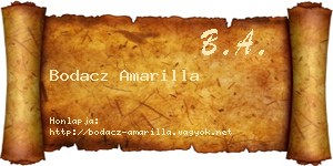 Bodacz Amarilla névjegykártya